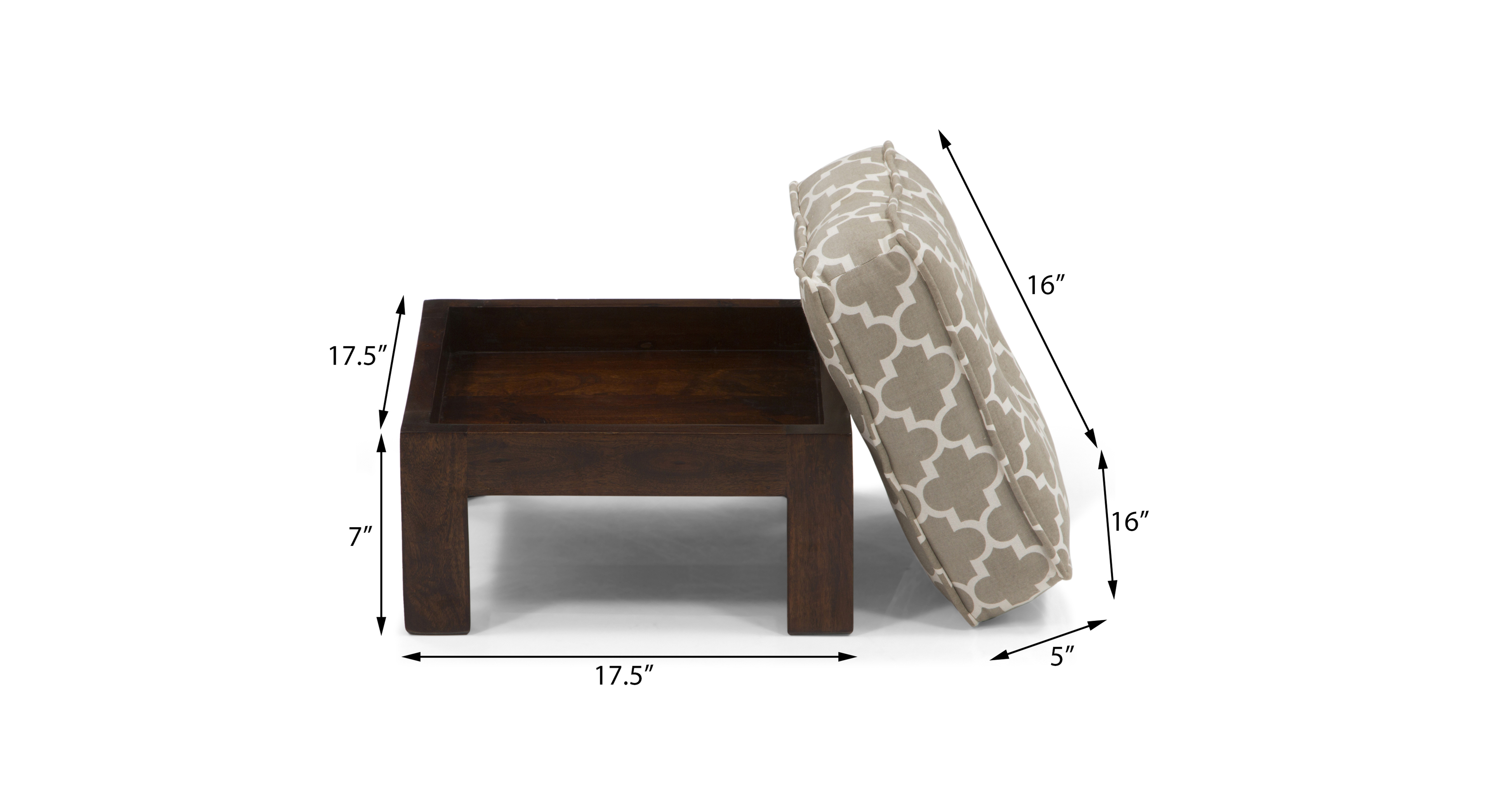 Caffino Coffee Table Set(Walnut&Morocco Lattice Beige)